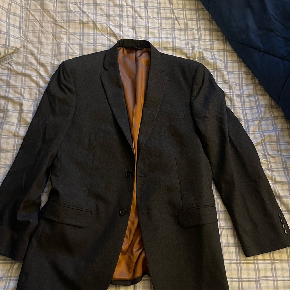Jos. A. Bank Charcoal Blazer with Tan Lining